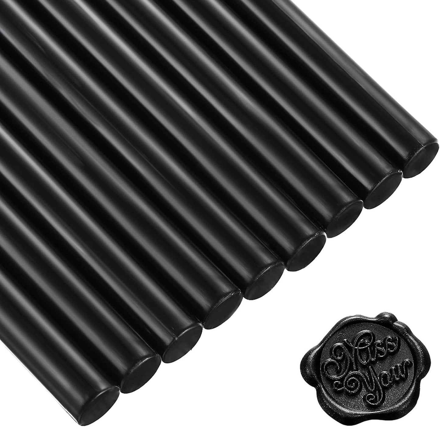 Nuanchu 15 Pcs Glue Gun Sealing Wax Sticks Retro Vintage Wax Sticks for Seal Stamp and Letter for Wedding Invitations Card Envelope Christmas Holiday Gift Ideas(Black)