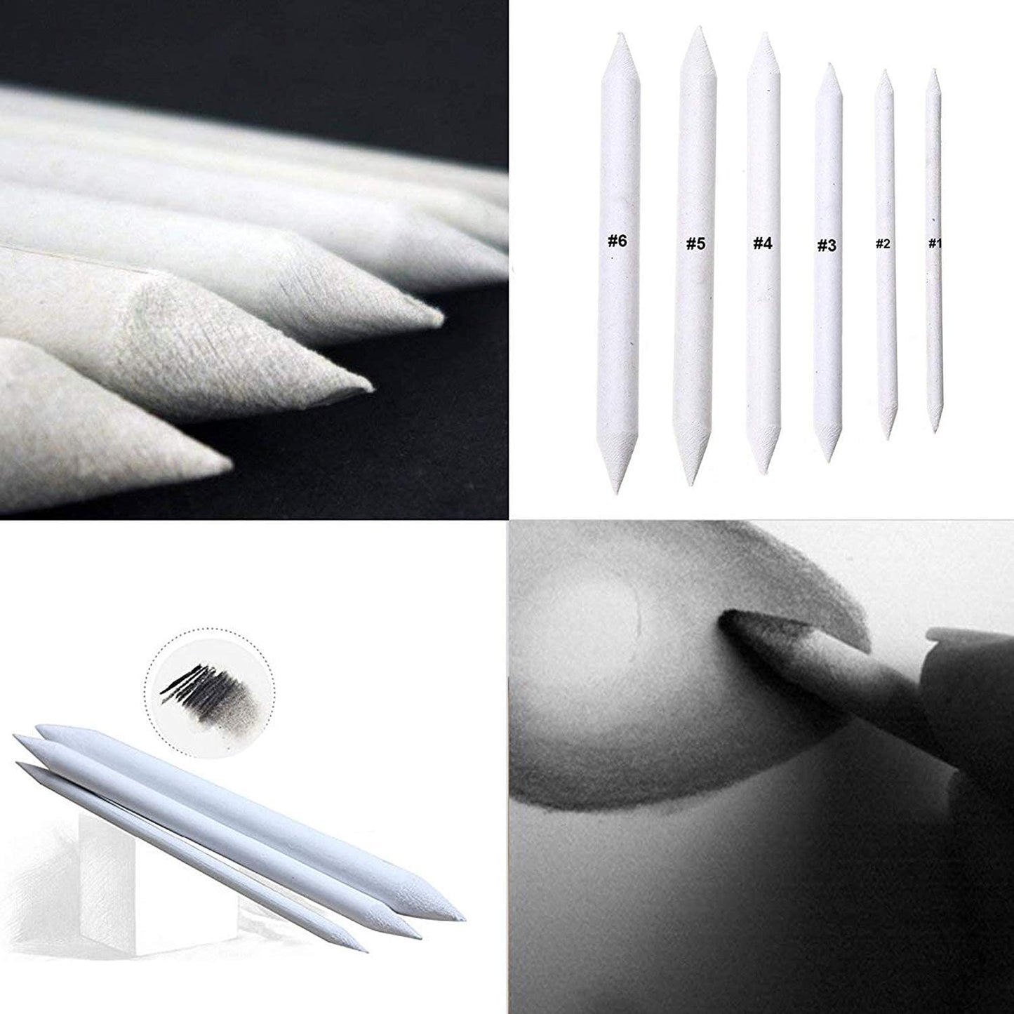 Cettkowns 36 Pieces Artist Blending Stump and Tortillion Art Blenders for Student Sketch Drawing