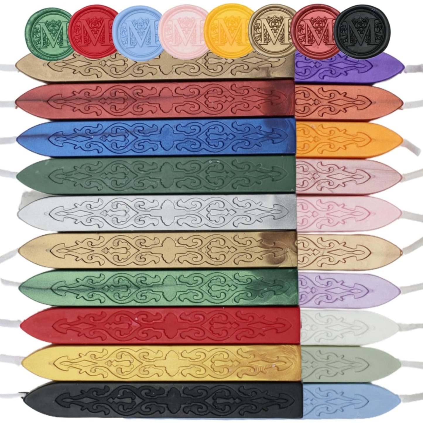 20Pcs Wax Sealing Sticks with Wicks, Assorted Colors Wax Seal Sticks Great for Letter Sealwax Stamp, Mixed Color Waxsealsticks, Wedding Invitations, Decoration (20)