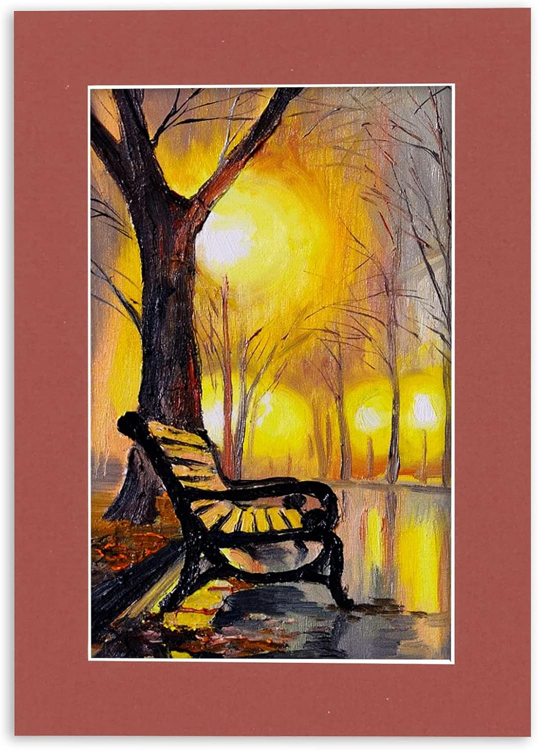 8x10 Mat Bevel Cut for 5.5x8.5 Photos - Acid Free Brick Red Precut Matboard With Backing Board and Crystal Clear, Self Seal Photo Mat Bag - For Pictures, Photos, Framing - 4-ply Thickness