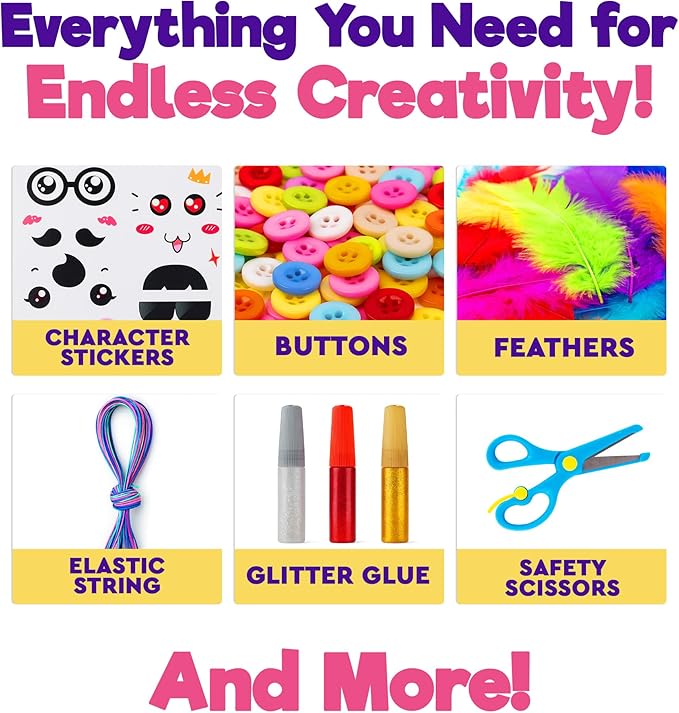 Blue Squid Arts & Crafts Box (Blue)- 2800+ pcs Deluxe Craft Supplies Box with Face Painting Kit for Kids – 18 Colors Kids Face Paint Kit Palette with Stencils & Guided Tutorial