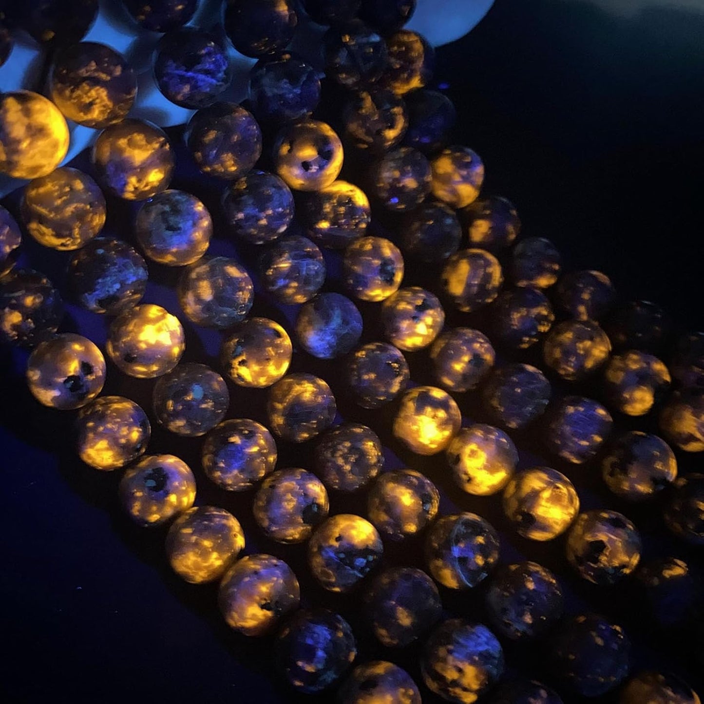 6MM 120pcs Natural Flame Yooperlite Stone Energy Beads Round Loose Beads for Jewelry Making DIY Bracelet Necklace 2 Strands 32"