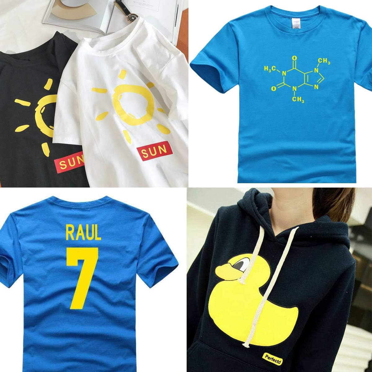 Guangyintong Heat Transfer Vinyl HTV Rolls, 12" x 10ft Matte Surface Yellow Iron on Vinyl for T-Shirts, Easy to Cut & Weed for All Cutter Machine, Heat Vinyl DIY Design