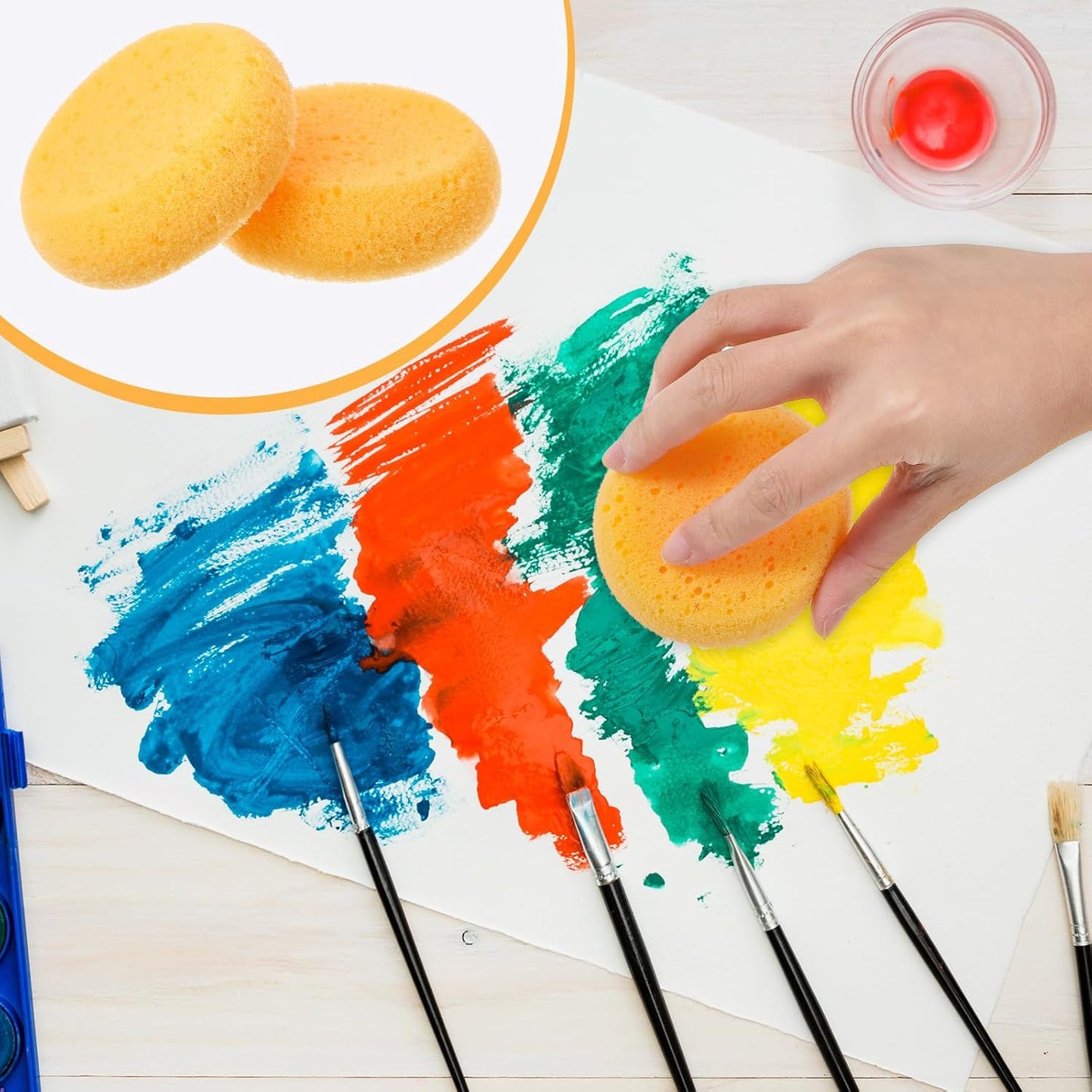 Qianyu 20PCS Pottery Sponges for Clay, Painting Sponge Elasticity Round Cleaning Sponge Soft Water Absorption Soap Sponges for Kitchen Ceramics Household Shoes Leather Care Artists