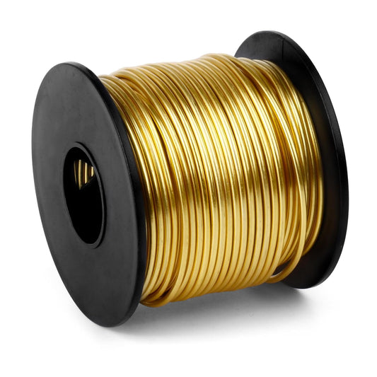 Aluminum Craft Wire, 95 Feet 2.0mm/ 14 Gauge Gold Bendable Soft Metal Aluminum Wire Roll Bulk for DIY Crafts Sculpting Jewelry Making