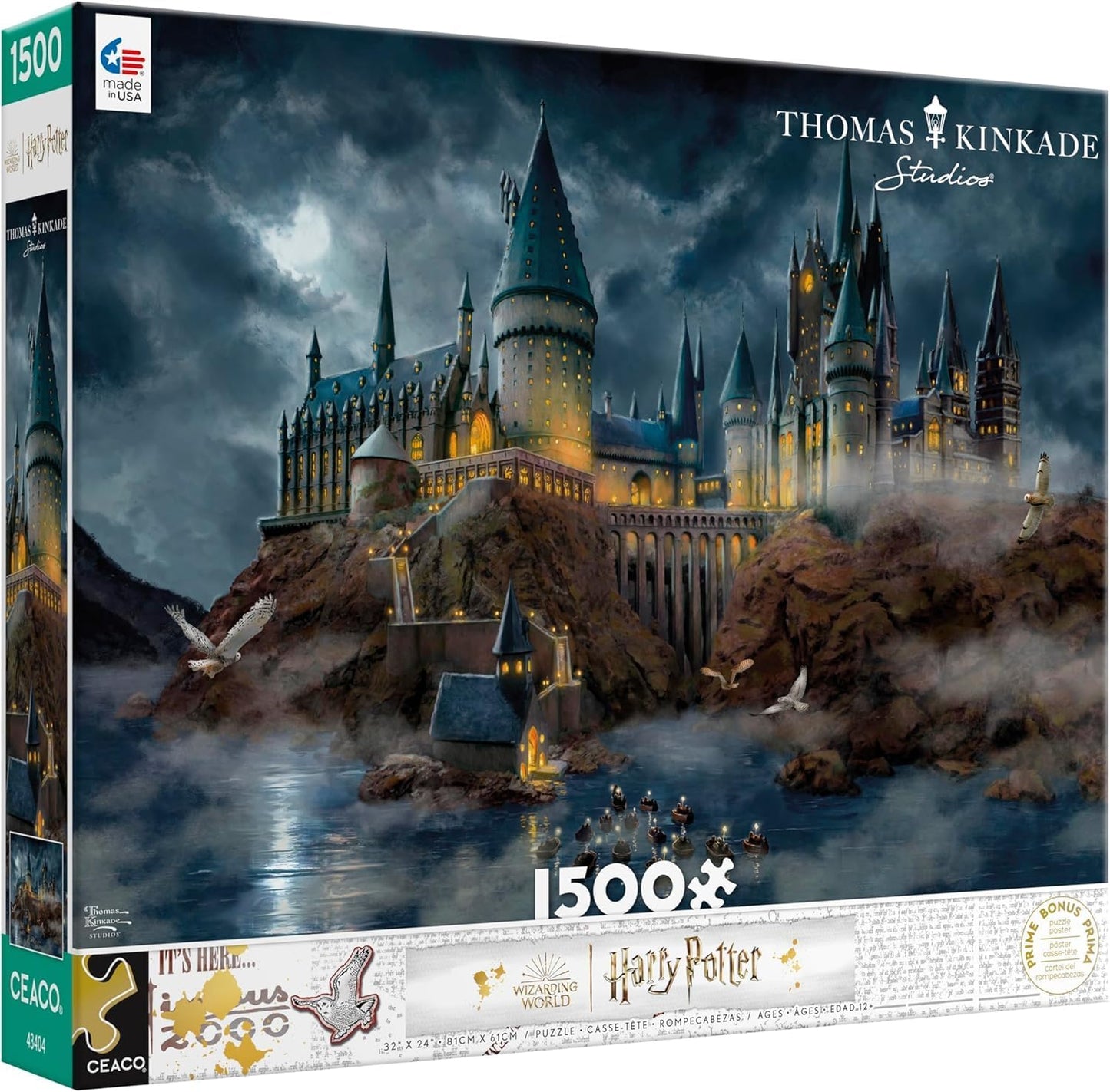 Ceaco - Thomas Kinkade - Harry Potter - Hogwart's Castle - 1500 Piece Jigsaw Puzzle