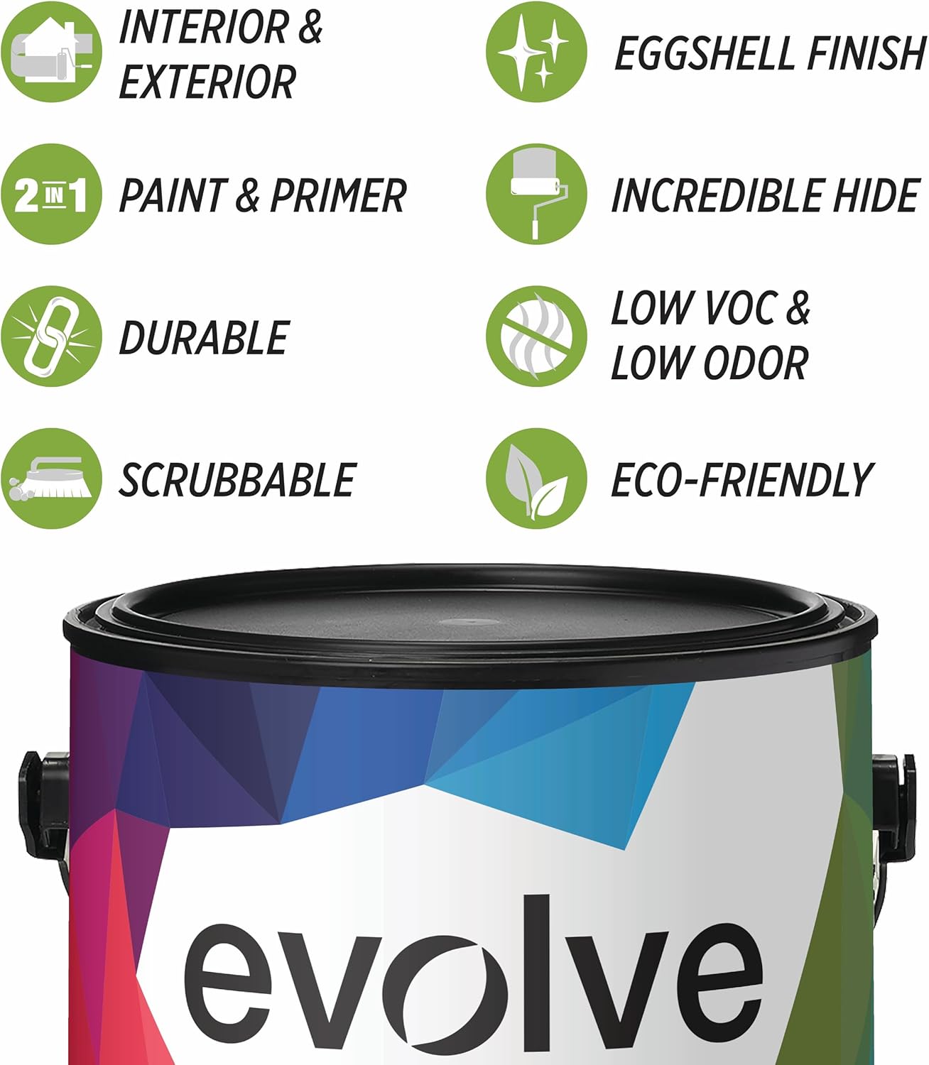 EVOLVE Paint & Primer: Environment-friendly, Low Sheen with One-coat Coverage for Interior & Exterior surfaces (Seal Gray, 5-Gallon)