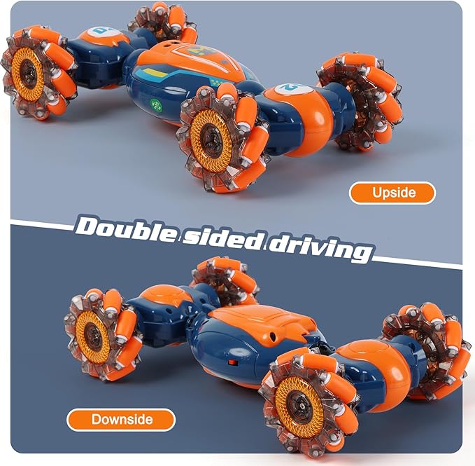 Gesture Sensing RC Stunt Car - Boys Girls Toys Age 6-8-12, 4WD Hand Controlled Remote Control Twist Car with Light & Music,Cool Birthday presents and Ideas Gifts for Kids Age 6 7 8 9 10 11 12 YearsOld