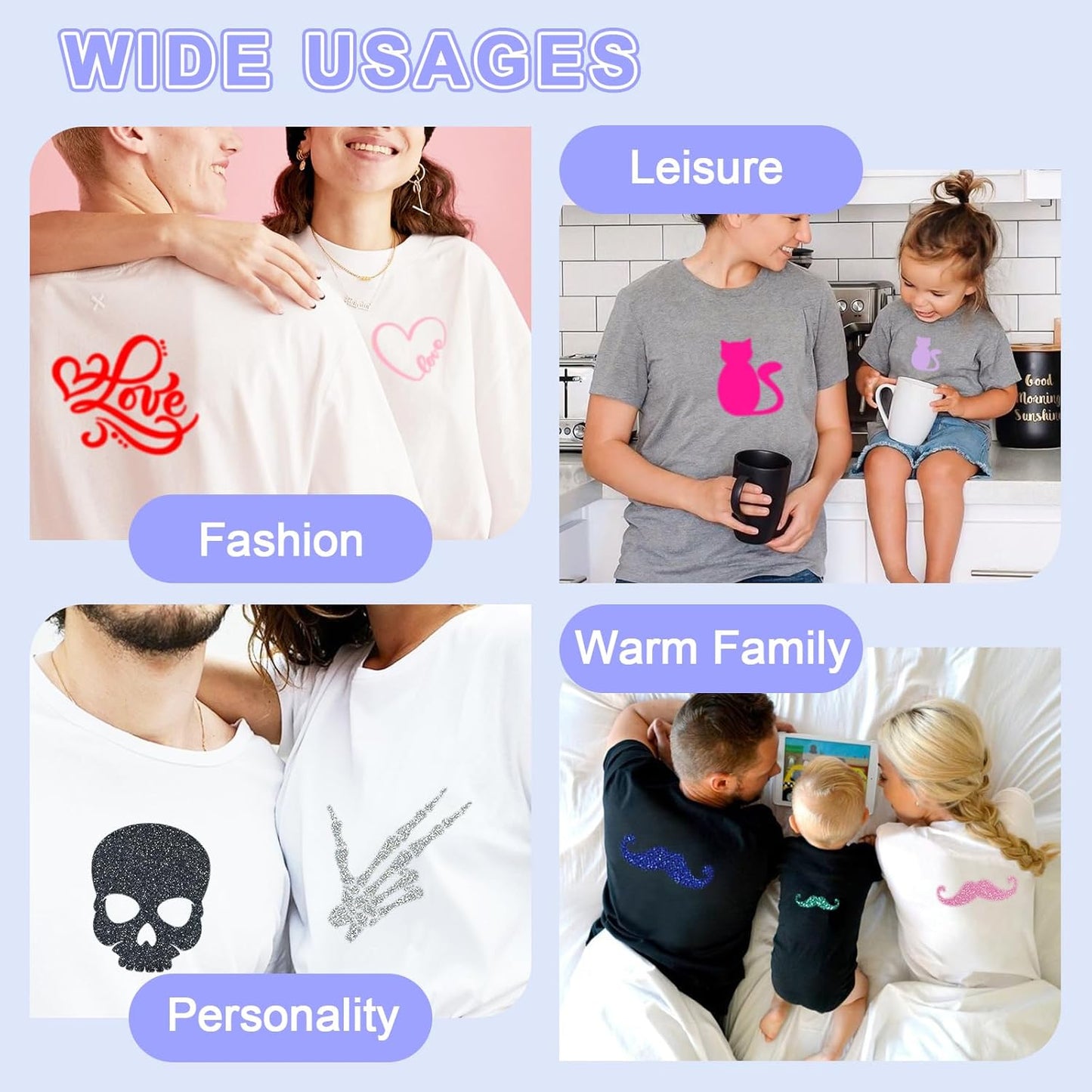 Green PU Heat Transfer Vinyl, 12 Pcs 12"x10" HTV Sheets – Soft & Stretchable Iron-On Vinyl, Easy to Cut & Weed, Compatible with Cricut & Silhouette – Great for DIY Family Shirts & Crafts