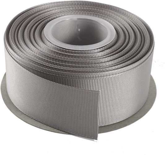 ITIsparkle 11/2" Inch Grosgrain Ribbon 25 Yards-Roll Set for Gift Wrapping Cake Decoration Party Favor Hair Braids Hair Bow Baby Shower Decoration Floral Arrangement Craft Supplies, Silver Ribbon