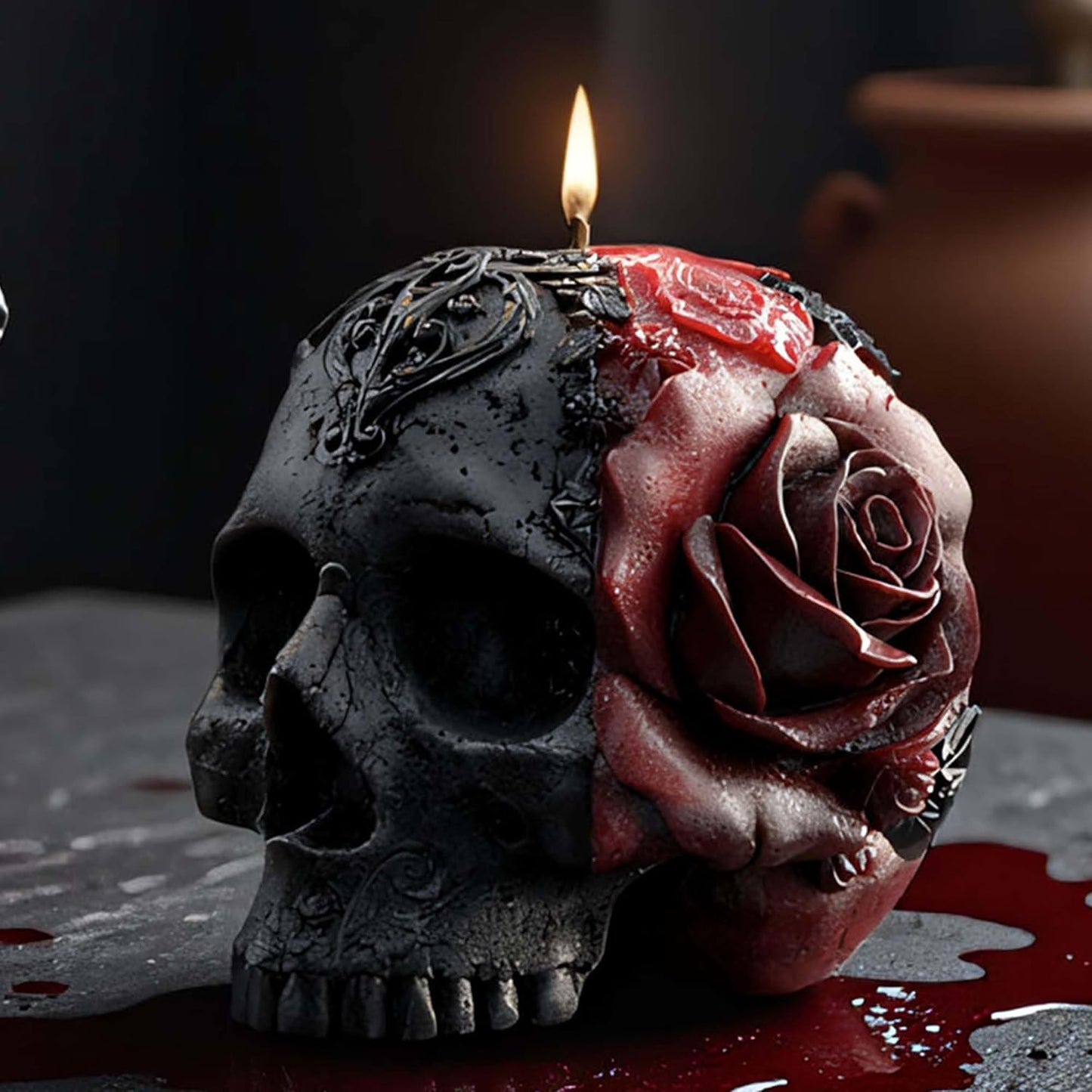 Halloween Skull Hand Ghost Cylinder Molds Silicone Wave Spiral Candle Mold - Silicone Resin Casting Molds for Candle & Resin & Soap Craft Supplies