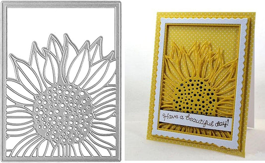Lapoo Metal Cutting Die for Scrapbooking, 3D Backgrounds Frame New Cutting Dies DIY Album Card Making Decor Paper Craft Metal Die Cuts Party Wedding Decorations (Sunflower A 3.8 x 5 in)