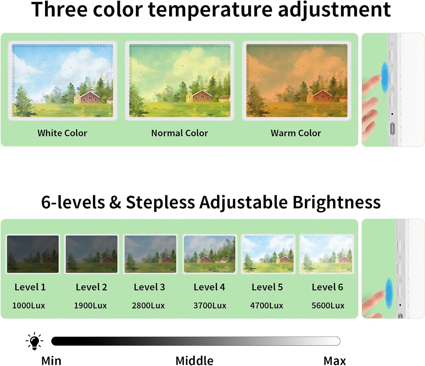 Phylosal Rechargeable A3 LED Light Pad for Diamond Painting, Ultra-Thin Magnetic Tracing Light Box for Drawing, Diamond Art Light Board with Side Button, Super Bright Light Table for Sketching (White)
