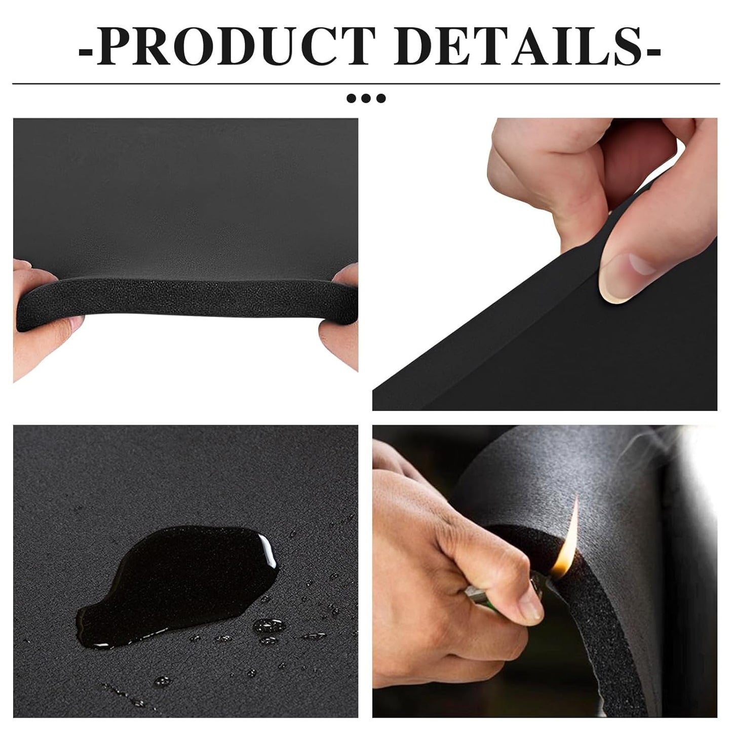 Adhesive Foam Padding Roll Closed Cell Sponge Neoprene Insulation Board Foam Sheet Pad with Sticky Back for Anti Vibration, Anti-Slip, DIY Crafts, Gaskets, Cosplay, Costume (Black, 12x59x3/4 inch)