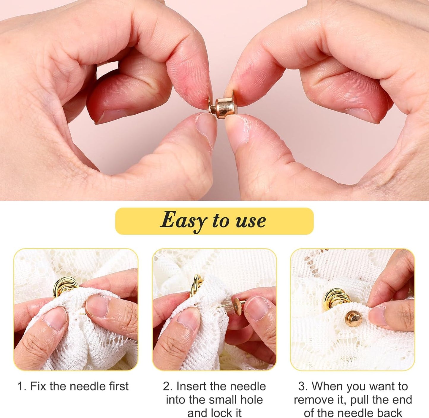 40 Pieces Locking Pin Back Golden Locking Pin Keepers Metal Pins Backs Lockings Metal Keepers Clasp Needle Back Lock Flat Badge Fastener Enamel Lapel Pins Lock and DIY Crafts Without Needle