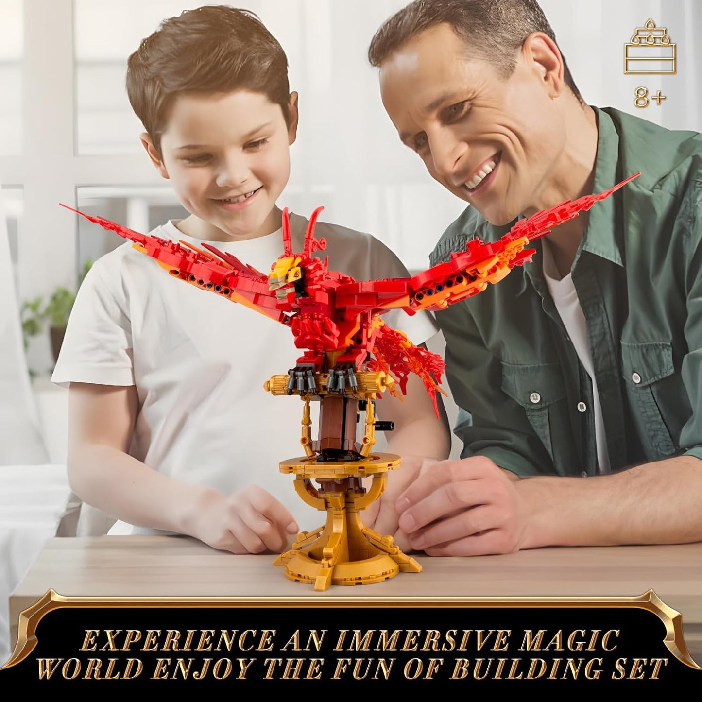 Phoenix Building Set, Bird Animals Set Wings Adjustable Building Kit, Collectible Magic HP Model Toys Gifts for Adults Kids Fans 12+ (938 PCS)