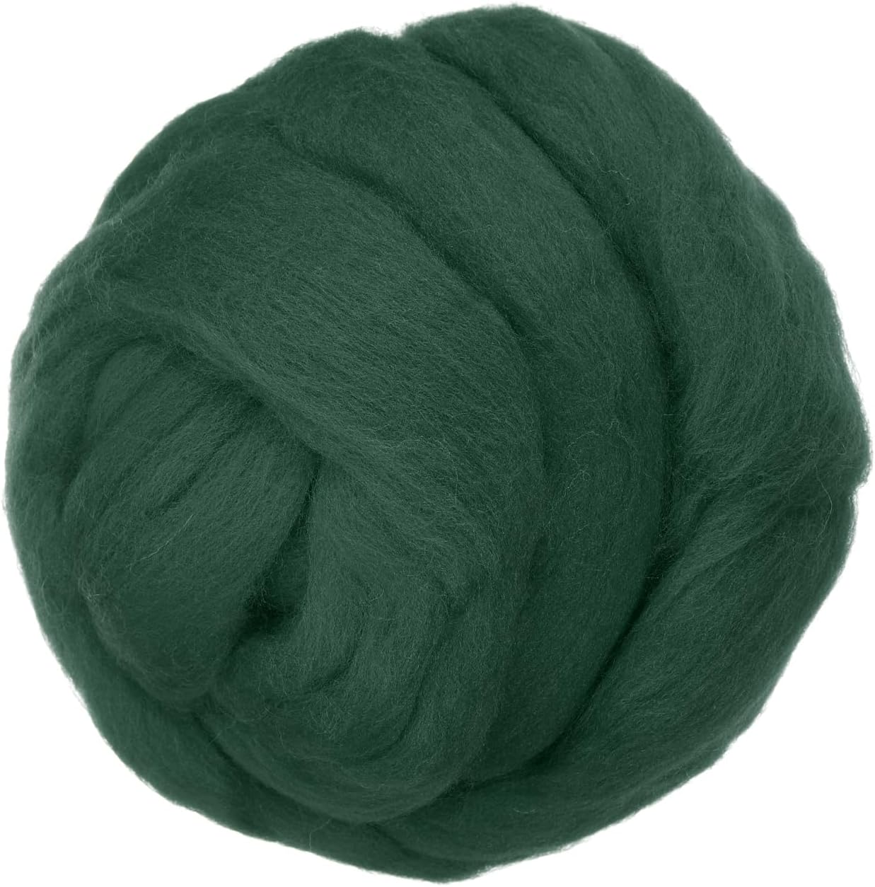 PATIKIL Wool Roving Yarn, 80G/2.82OZ Soft Felting Wool Pure Chunky Roving Yarn Bulk for Needle Felting Knitting Blanket Spinning Weaving DIY Craft, Dark Green