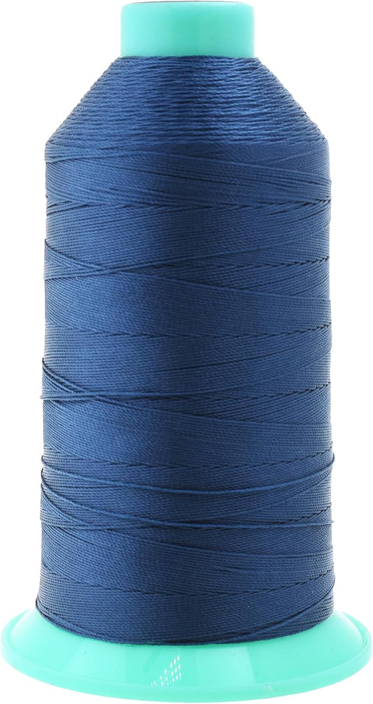 Mandala Crafts Bonded Nylon Thread Airforce Blue Heavy Duty Sewing Threads - 1250 YDs Size 138 420D T135 Tex 135 Thread for Leather Jeans Weaving Outdoor Marine Upholstery Threads