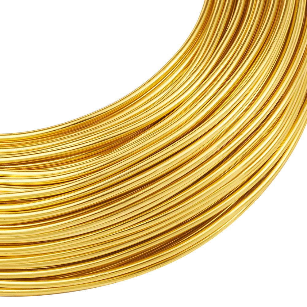 Fashewelry 114 Feet 10 Gauge Aluminum Wire Gold Bendable Metal Craft Wire for Beading Jewelry Craft Making (2.5mm)