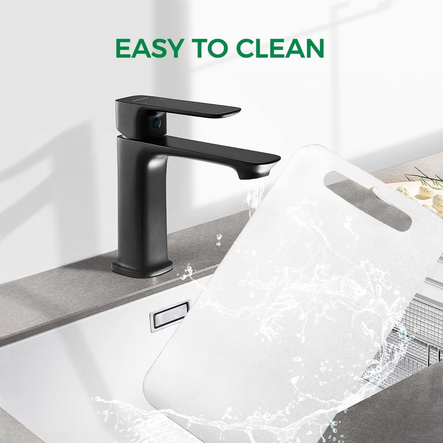 Pure Titanium Cutting Board - Double-Sided Titanium Cutting Board for Kitchen with Bamboo Side