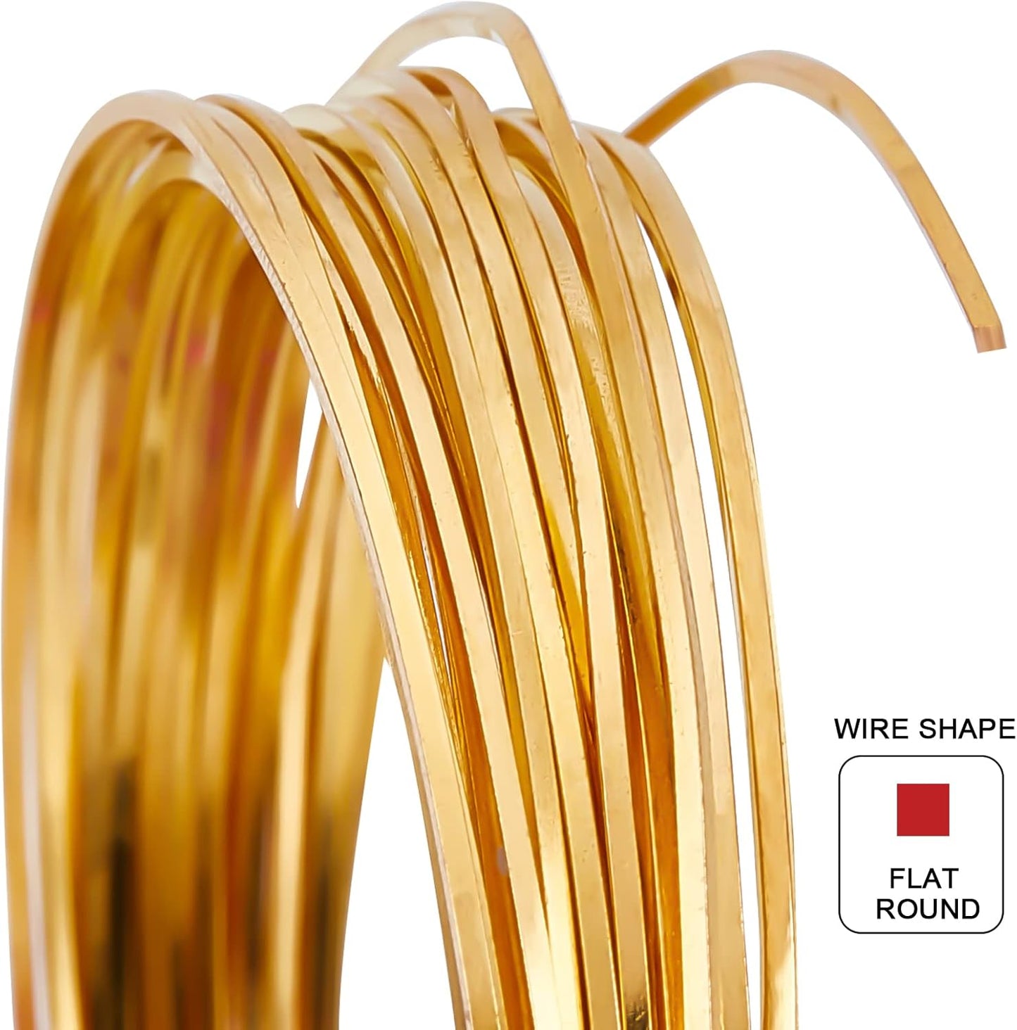 BENECREAT 20 Gauge 16 Feet Square Copper Wire, Golden Brass Wire for Jewelry Beading Craft Work