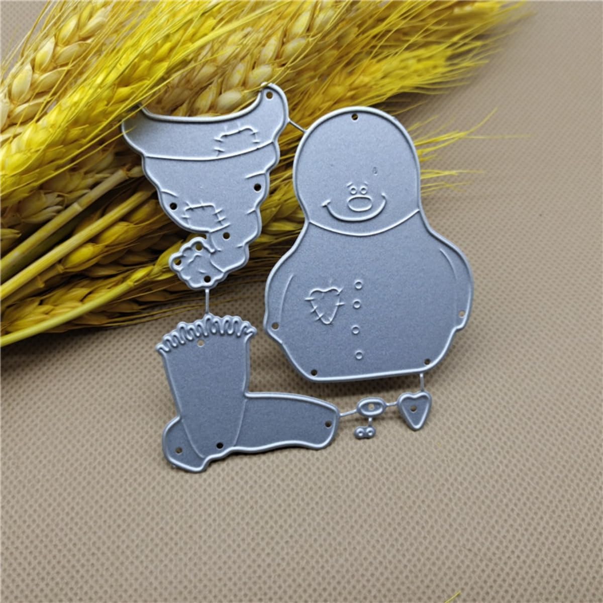 Mvchifay Cutting Dies Happy Birthday Metal Stencils Scrapbooking Tool DIY Emboss Paper Card Making (6 Pcs Snowman-9.4x6.2cm)