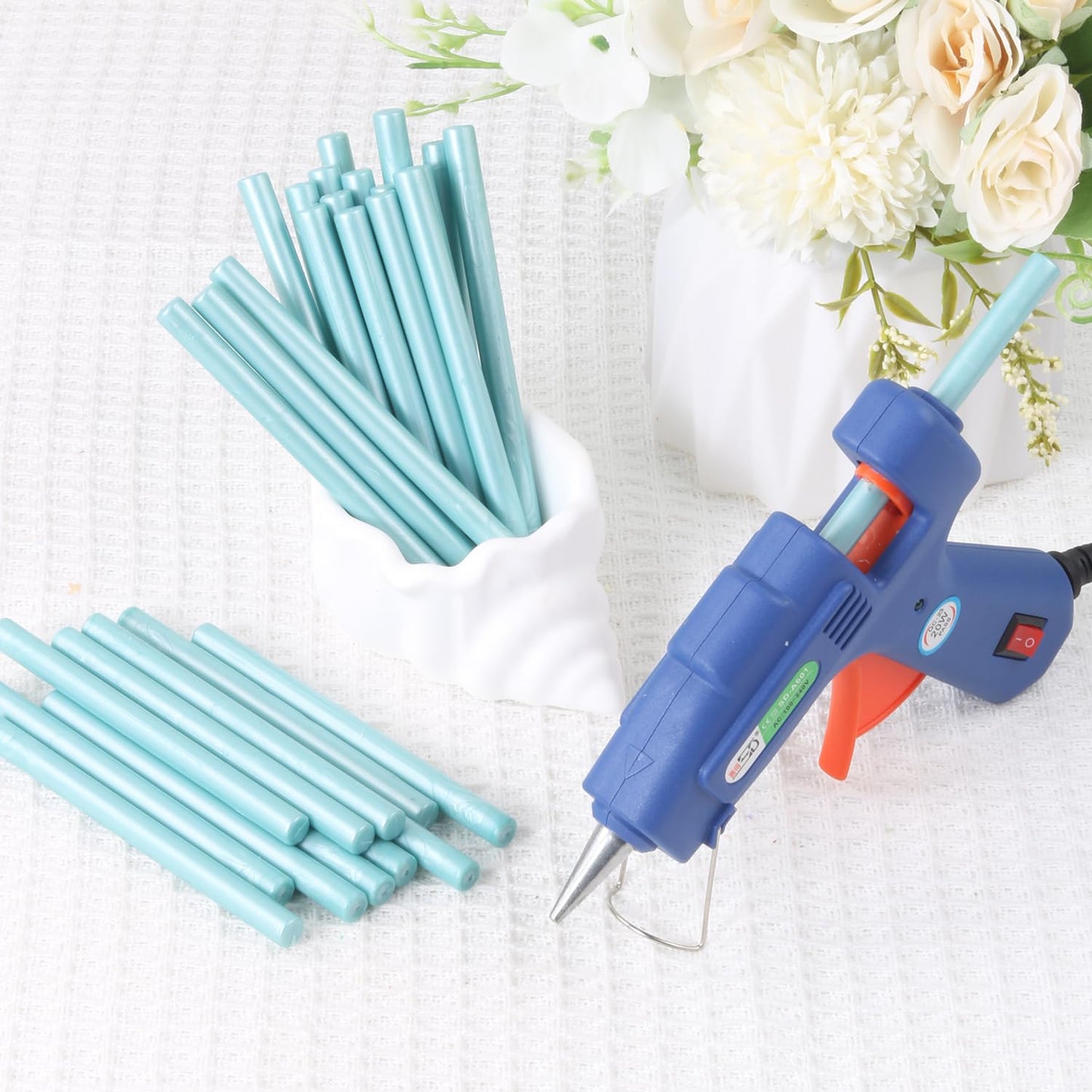 Water Blue Wax Seal Sticks, 30pcs Sealing Wax Sticks, HOSEALING Glue Gun Wax Seal Sticks for Wax Seal Stamp, Premium Sealing Wax for Wedding Invitations, Letter, Envelope (Mini Size)