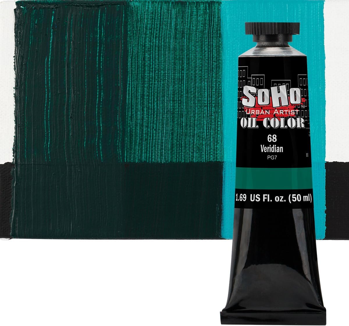 Soho Urban Artist Oil Paint - Viridian, 50 ml Tube - Best Valued Oil Colors for Painting, Excellent Pigment Load
