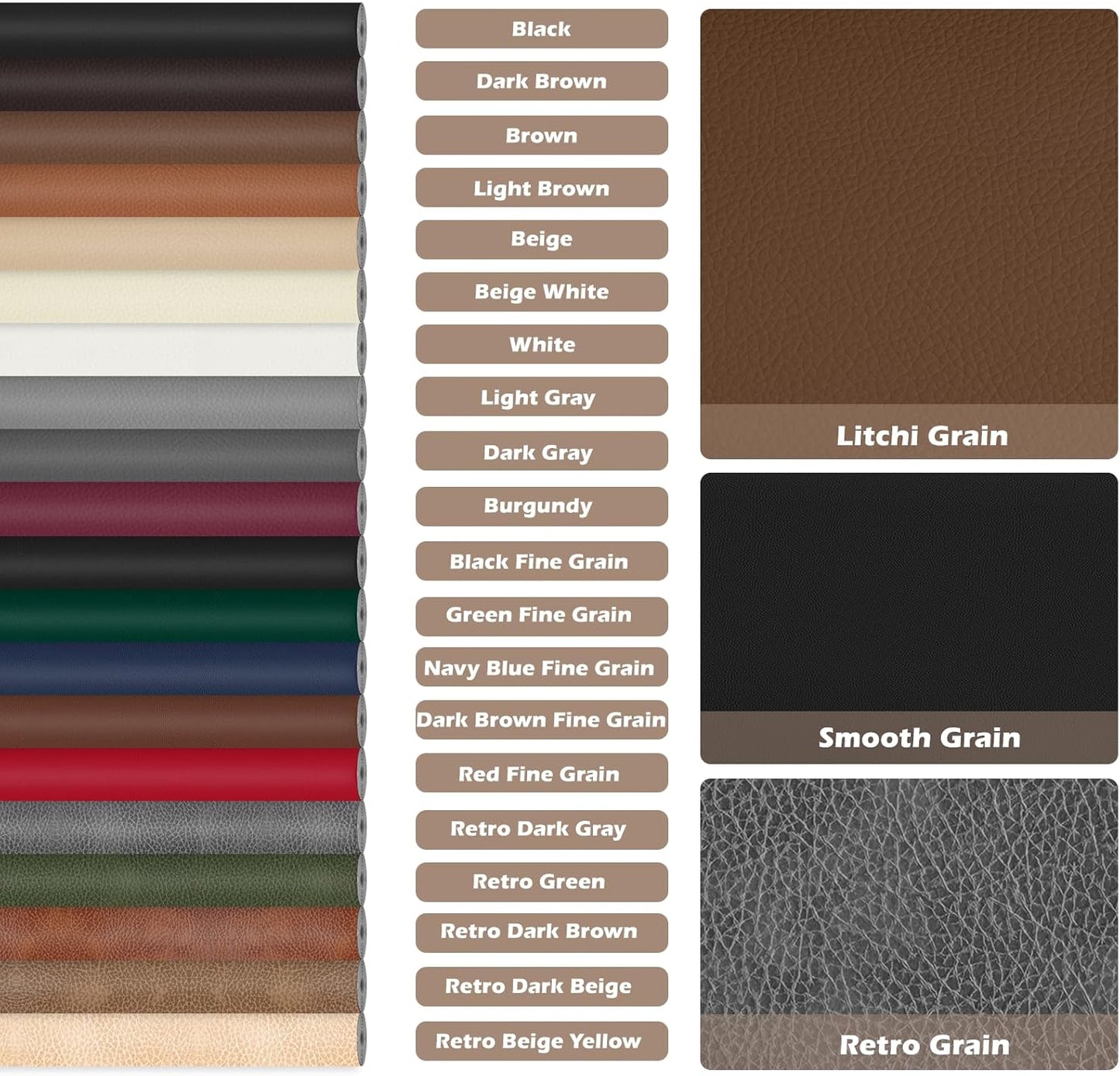 Leather Repair Tape, 4.7x63 inch Leather Patches for Furniture, Self Adhesive Leather Repair Patch for Sofas, Couches, Leather Covers, Seats, Chairs, Vinyl Repair Tape Light Brown