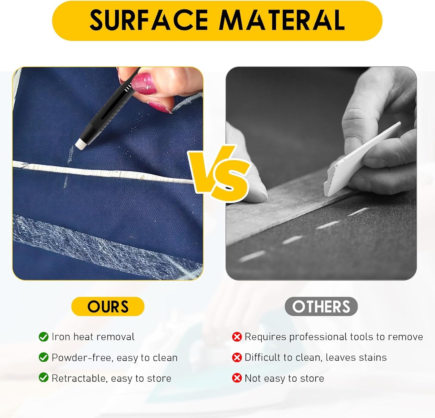 Heat Erasable Fabric Marker for Sewing,Washable,Quilting, Embroidery,Erasable Pens for Fabric,Suitable for Cotton, Knitted Fabrics, DIY Sewing Tools (1 Pen + 20 Premium Refills)