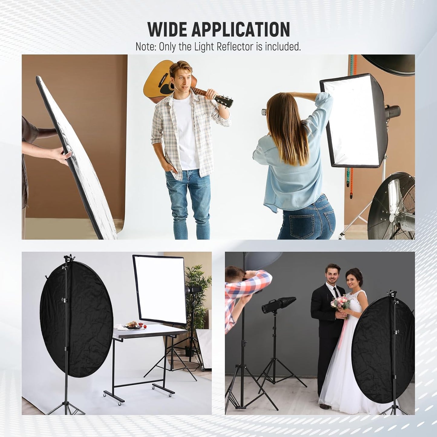 NEEWER 51 Inch/130 Centimeter Light Reflector Diffuser 5 in 1 Collapsible Multi Disc with Bag - Translucent, Silver, Gold, White, and Black for Studio Photography Lighting and Outdoor Lighting