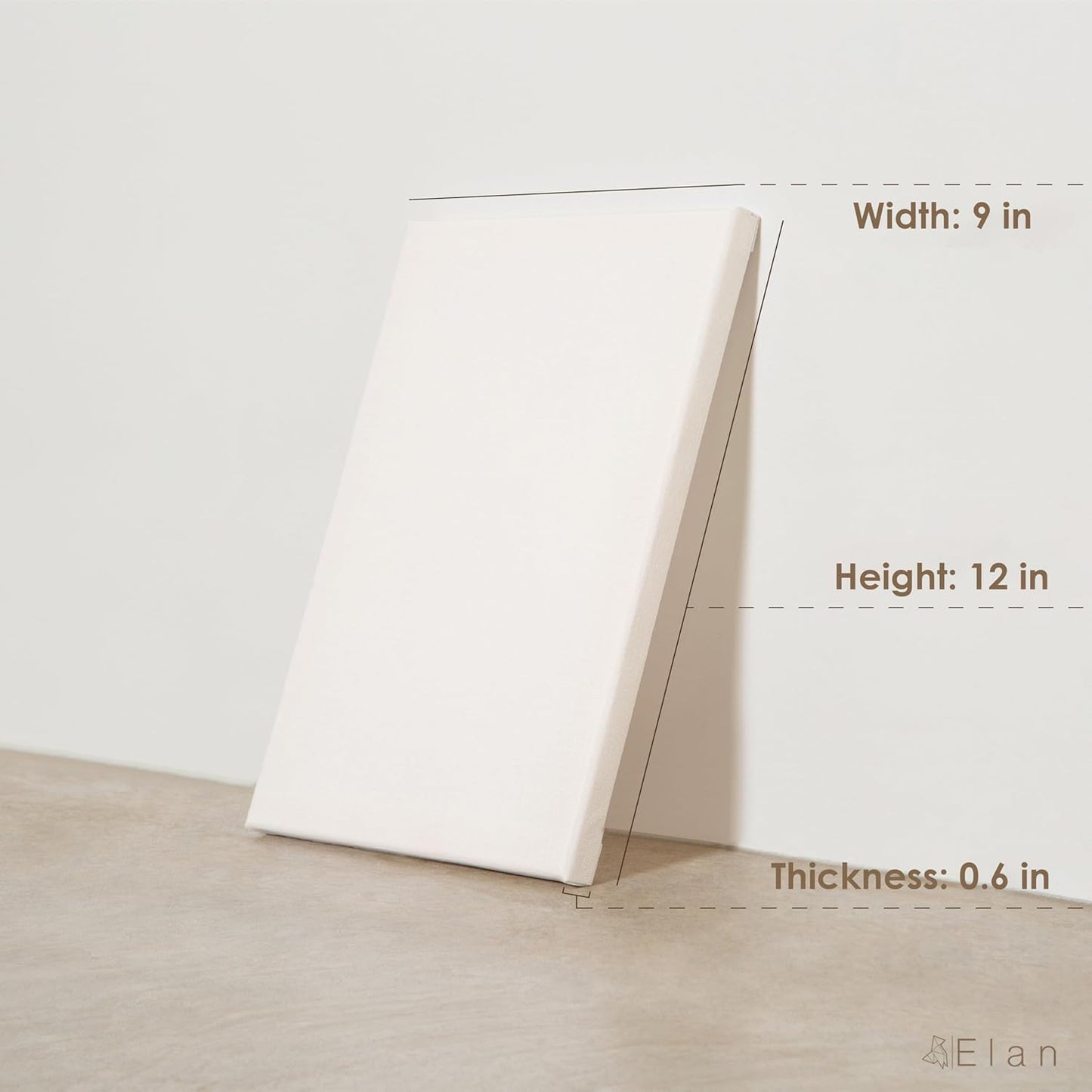Elan Stretched Canvases 9x12 Inch, 6-Pack Blank Canvases for Painting 8 oz, Triple Primed Stretched Canvas for Painting, 9x12 Canvas Bulk