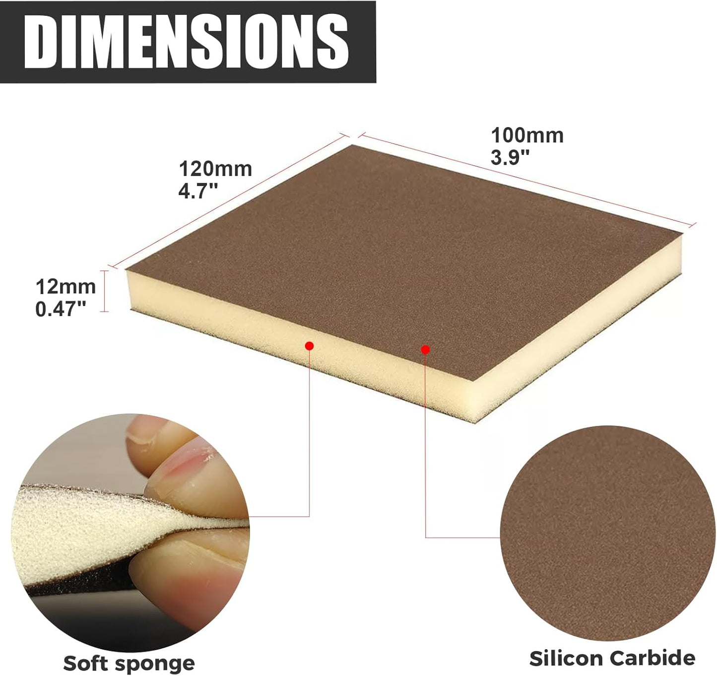 18pcs Sanding Sponge 180 grit Soft Sanding Block Washable and Reusable, Double-Sided Sponge Sanding Blocks Wet Dry Sandpaper Pad for Wood Metal FurniturePaint