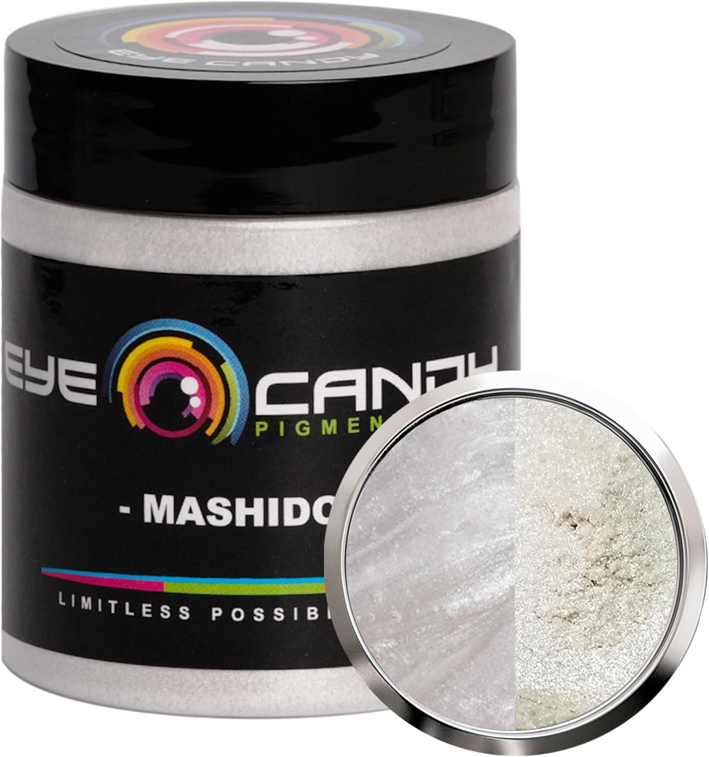 Eye Candy Pigments Premium White Mica Powder - Mashido (25gr) - for Epoxy, Resin, Soap, Paint, Woodworking, Acrylic Pouring, Bath Bombs, Fishing Lures - DIY Arts and Crafts Additive