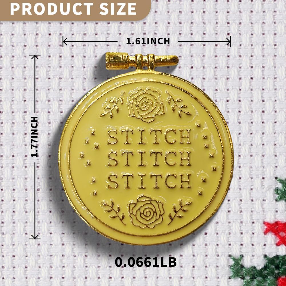 Needle Minder Magnet, Magnetic Needle Minder, Needle Minders Magnetic Cross Stitch Accessories, Magnetic Needle Holder, Life Tree, Butterfly, Cats, Owl, Heart (Gold)