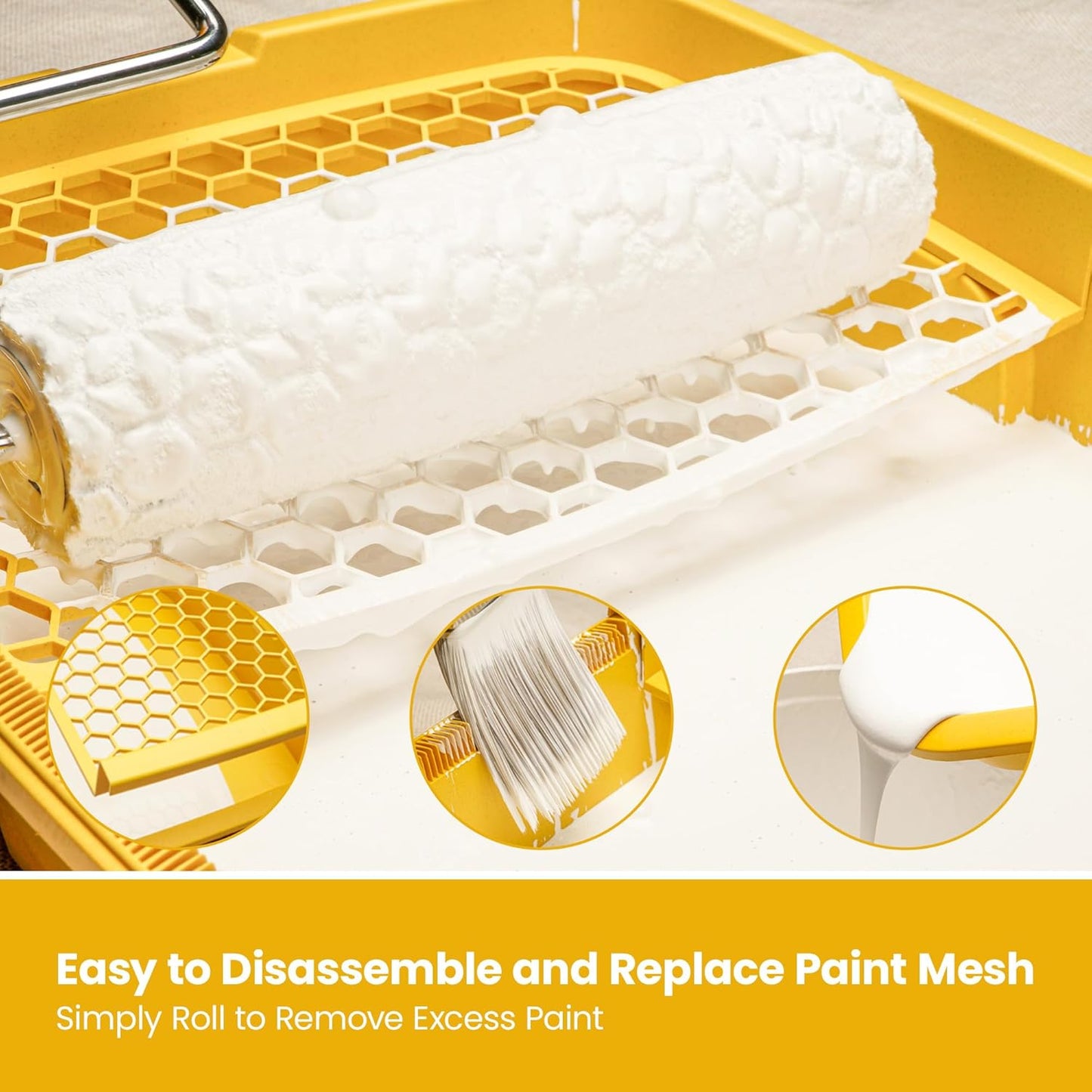 Voomey Professional Paint Roller Kit 22 Pcs, 9-Inch Upgraded Paint Roller with Super Coverage Effect, Paint Brush and Small Paint Roller, Paint Roller Tray,Paint Kit for House Painting