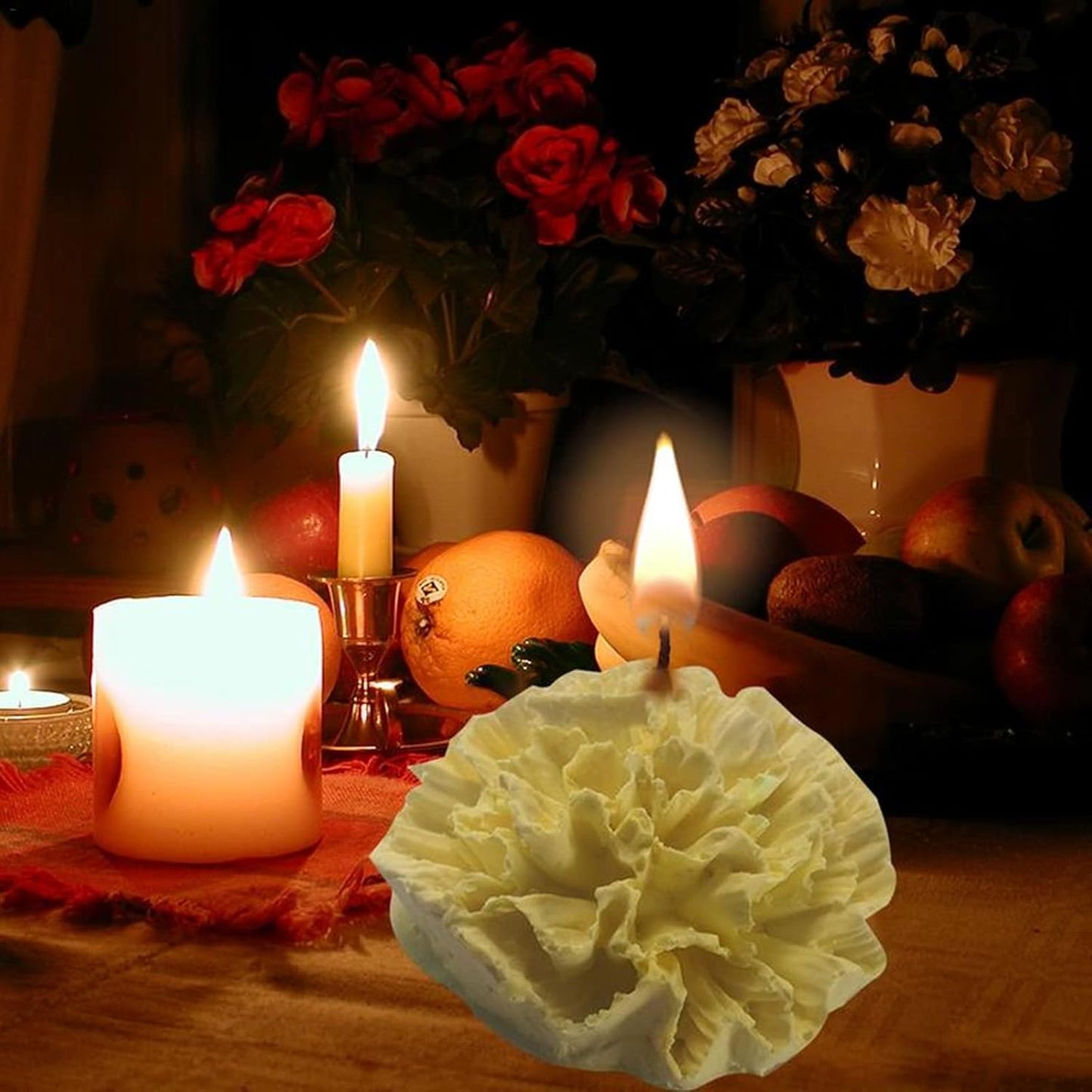 Carnation Flower Silicone Mold for Fondant Chocolate Candy Cake Decorating Candle Soap Baking Pastry Polymer Clay
