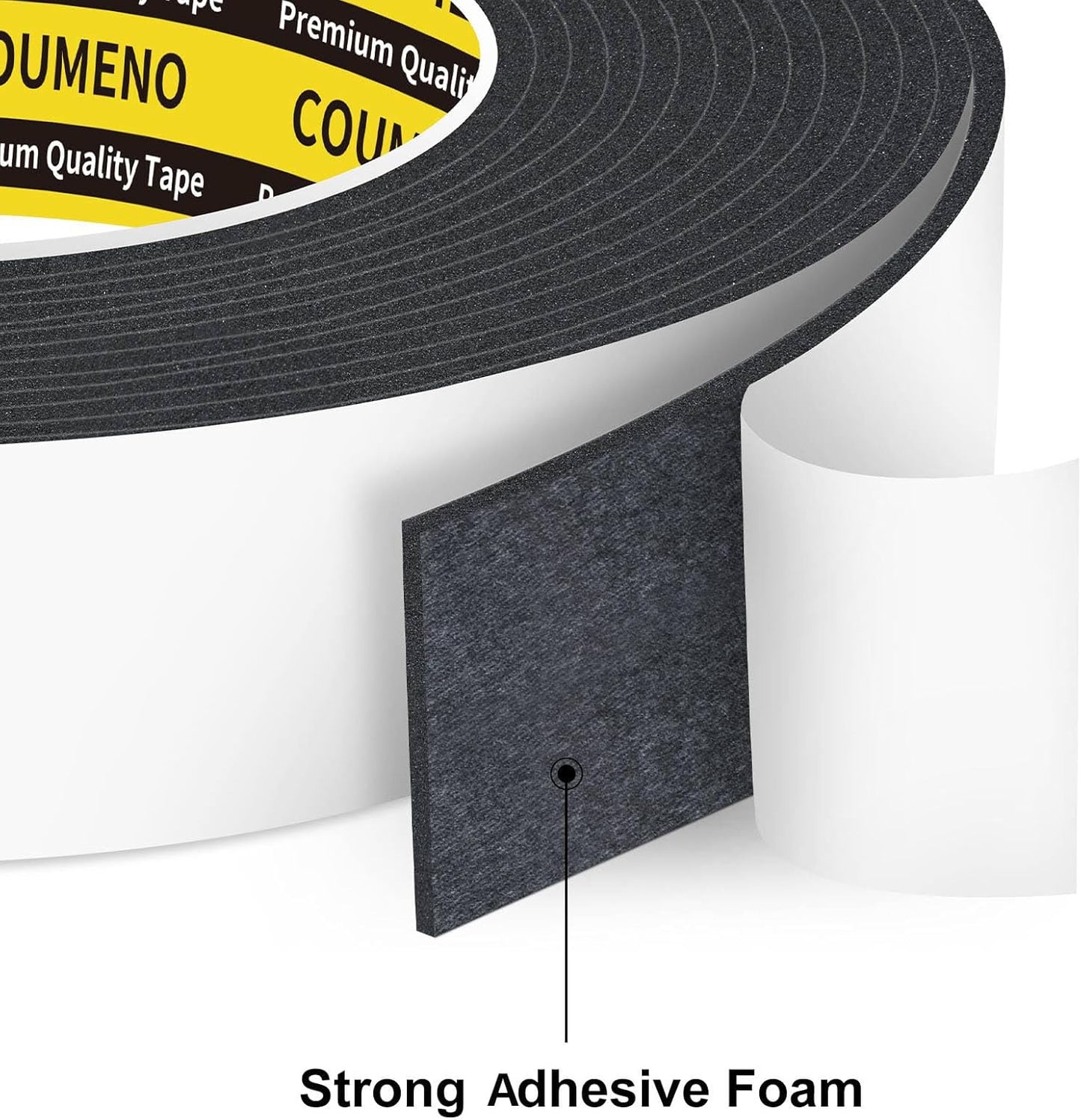 2 Pack EVA Single-Sided Adhesive Black Foam Tape, 1.2inx9.84FT Single-Sided Sealing Strip Foam Pad Sponge Tape Window Weatherproof, Self-Adhesive Insulation Sealing Tape