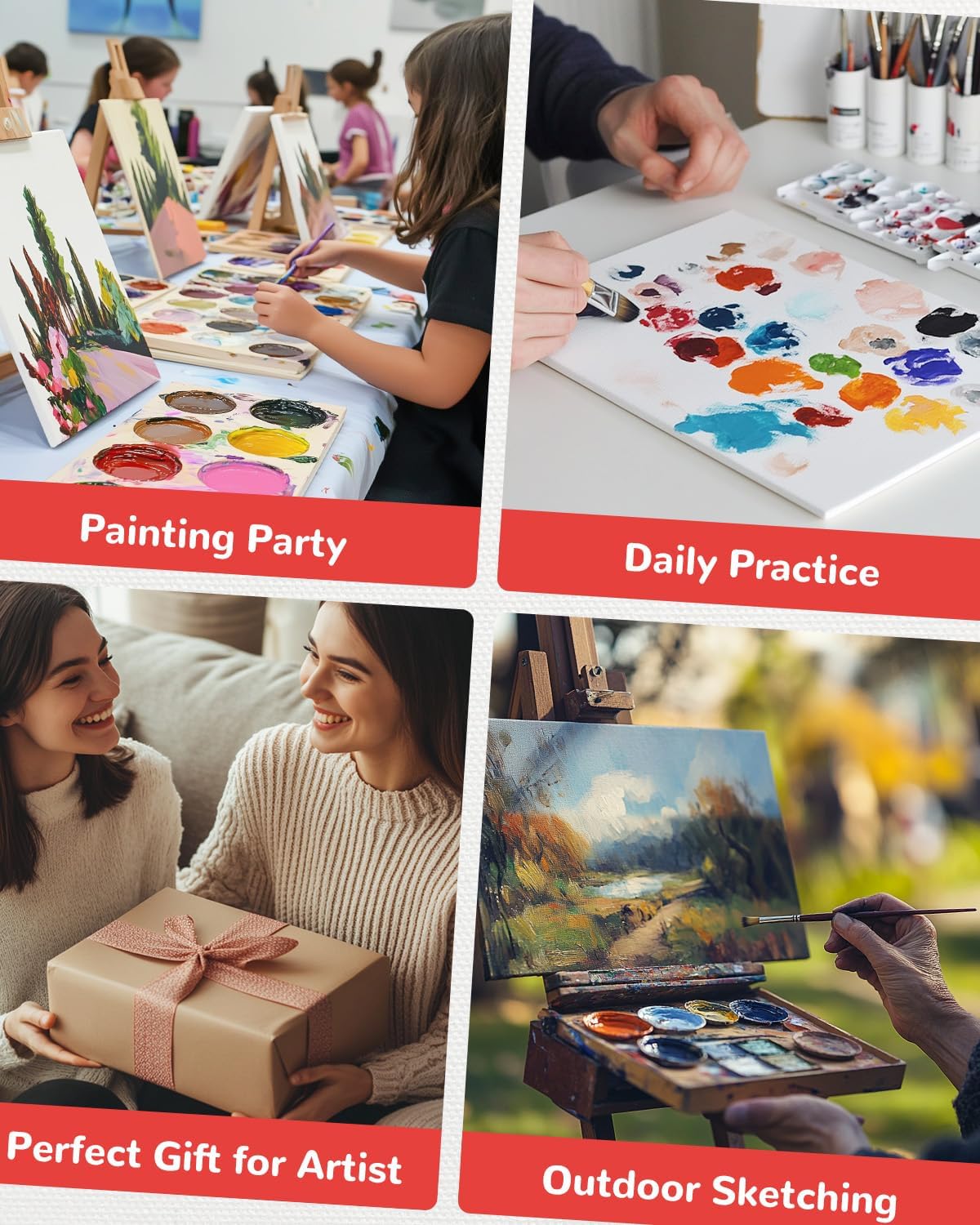 Canvas Boards 36 Pack, 9x12 Inch White Blank Painting Canvas Panels, 100% Cotton Art Supplies for Acrylics Oil Watercolor Tempera Paints