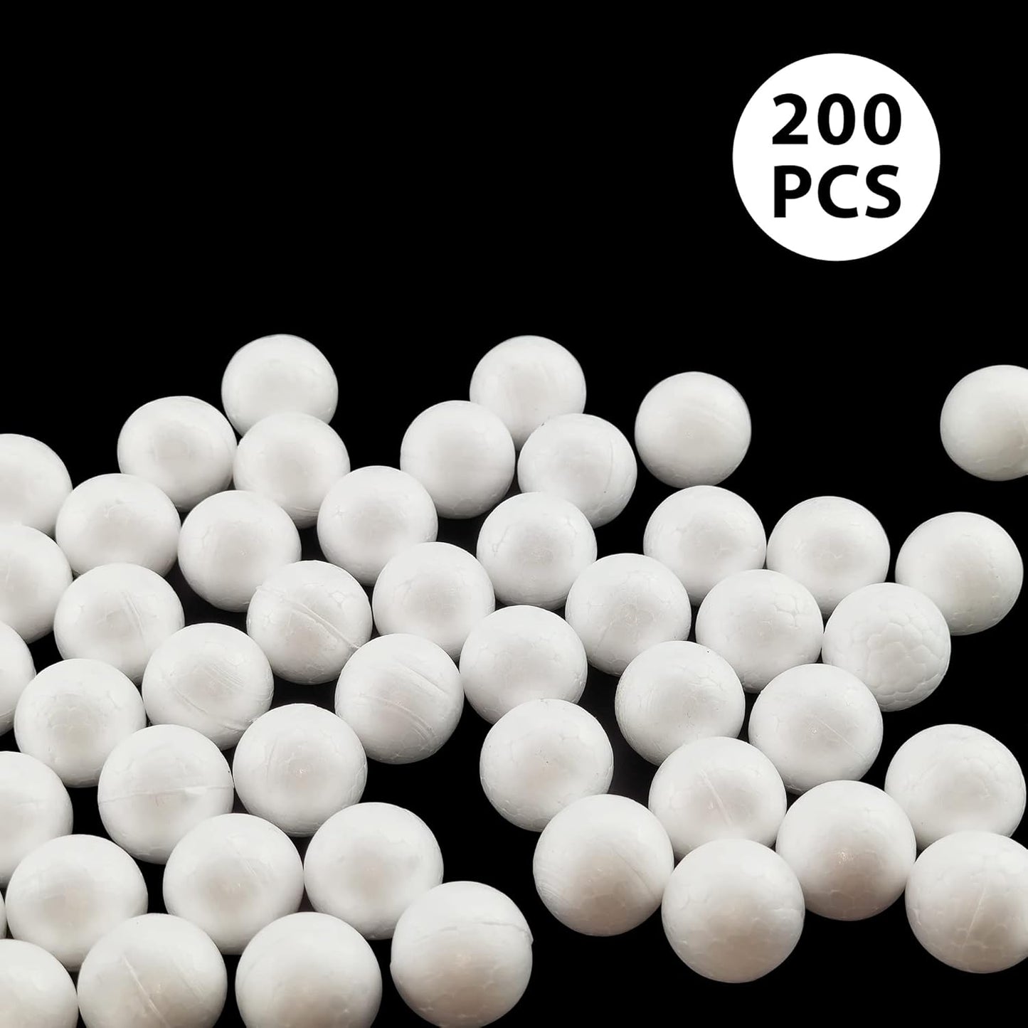 200 Pack 0.6 Inch Blank Foam Balls for Art Decoration Polystyrene Small Craft Foam Balls for Easter Sphere Foam Ball for School DIY Projects