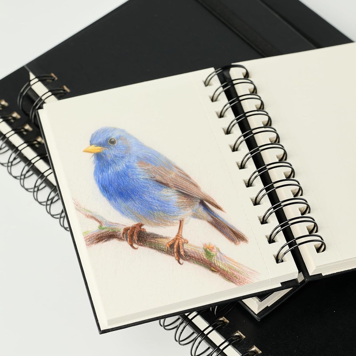 CuppaClip Sketch Book Hardcover Drawing Pad 300GSM Acid-Free Paper Spiral Bound Sketchbook 50 Sheets/100 Pages Art Supplies (Spiral Binding, 8.3x11.8in)