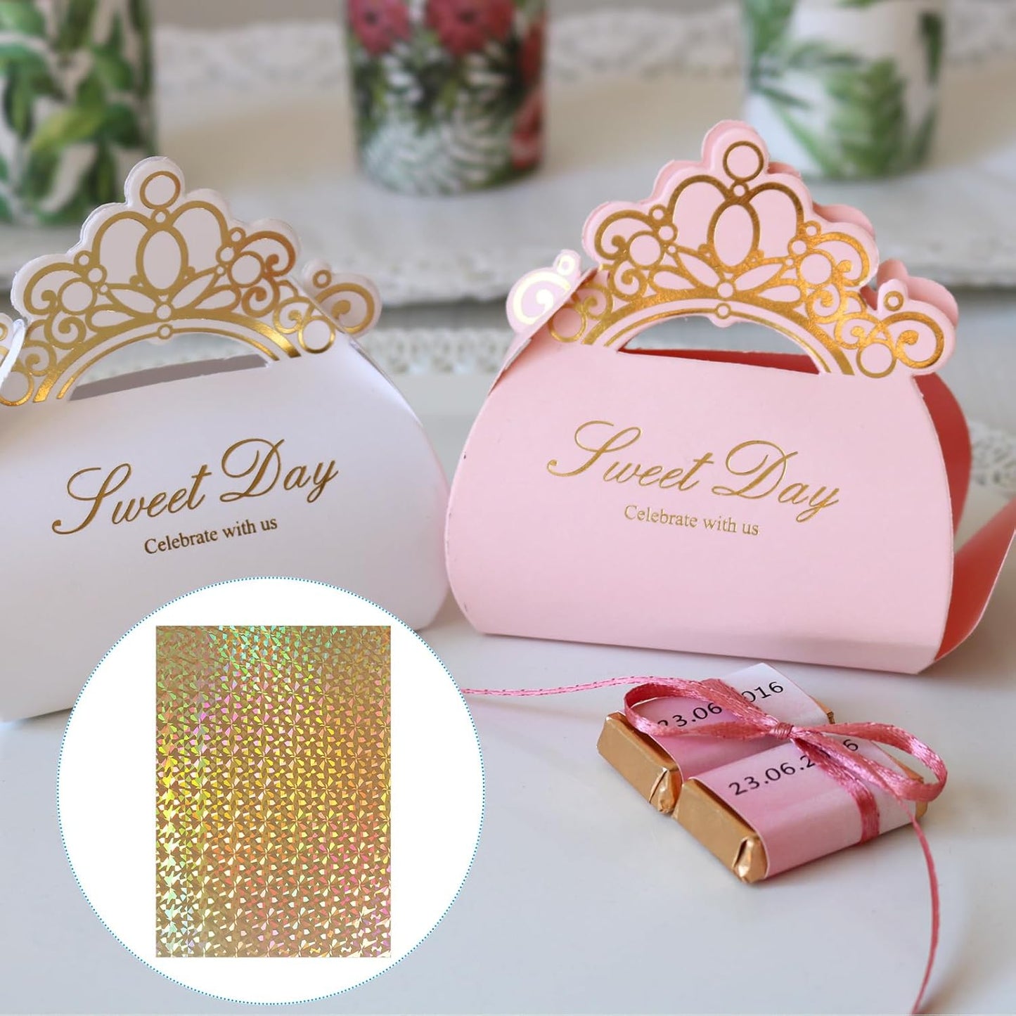 PATIKIL 11.7x8.3" Hot Stamping Foil Paper Sheet, 20 Sheets A4 Heat Transfer Hot Stamping Paper Foil for Leather DIY Logo Decor Craft Gift Package Scrapbook Card, Gold Gemstone