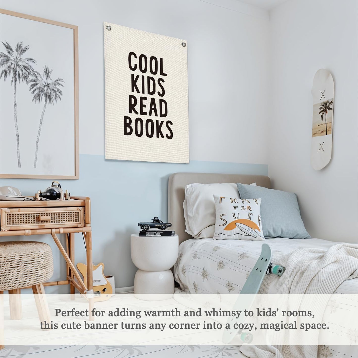 Reading Corner Decor for Classroom,Reading Nook for Kids,Cool Kids Read Books Linen Canvas Banner, Read Corner, Book Lover Gift,School Library Wall Hanging Flag Banner 18x25 Inch