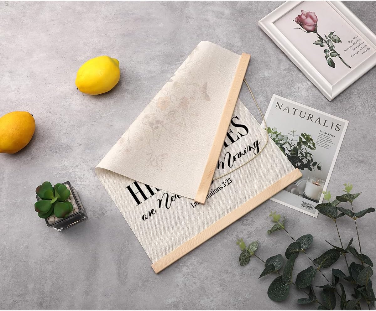 Christian Decor Floral Poster Hanger, Jesus Religious Wall Decor, Christian Gifts Bible Verse Spiritual Gifts Wall Art Wall Hanging Banner Farmhouse Church Bedroom Office Kitchen Living Room Decor