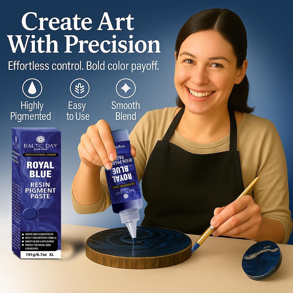 Royal Blue Epoxy Resin Pigment Paste XL (191g/6.7oz) – Opaque Epoxy Dye & High Concentration Coloring Paste, Mica Powder Alternative for Resin Art, Jewelry, Tumblers, River Tables & Crafts