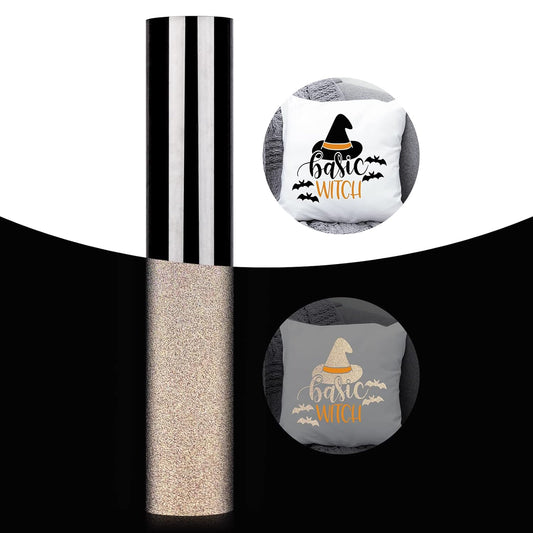 GIRAFVINYL Black Reflective Vinyl - 12" x 7' Iron on HTV for T-Shirt, Easy to Weed Heat Transfer Vinyl