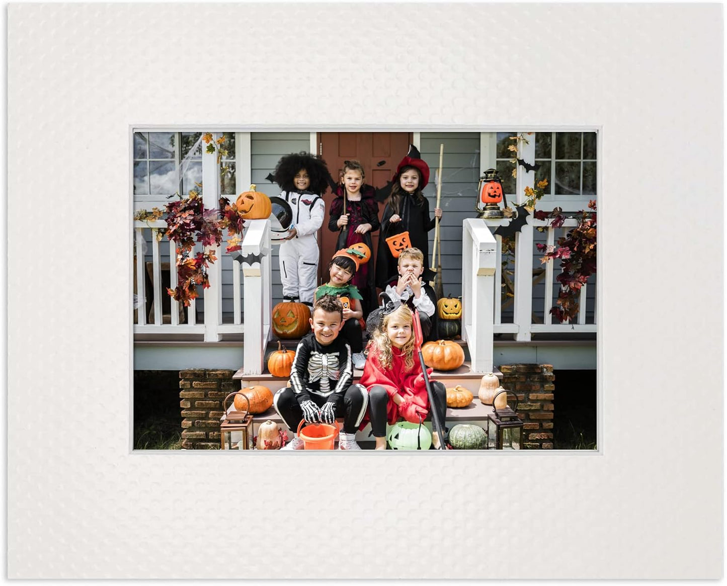 11x14 Mat Bevel Cut for 8.5x11 Photos - Acid Free Golf Ball Texture Precut Matboard With Backing Board and Crystal Clear, Self Seal Mat Bag - For Pictures, Framing - 4-ply Thickness