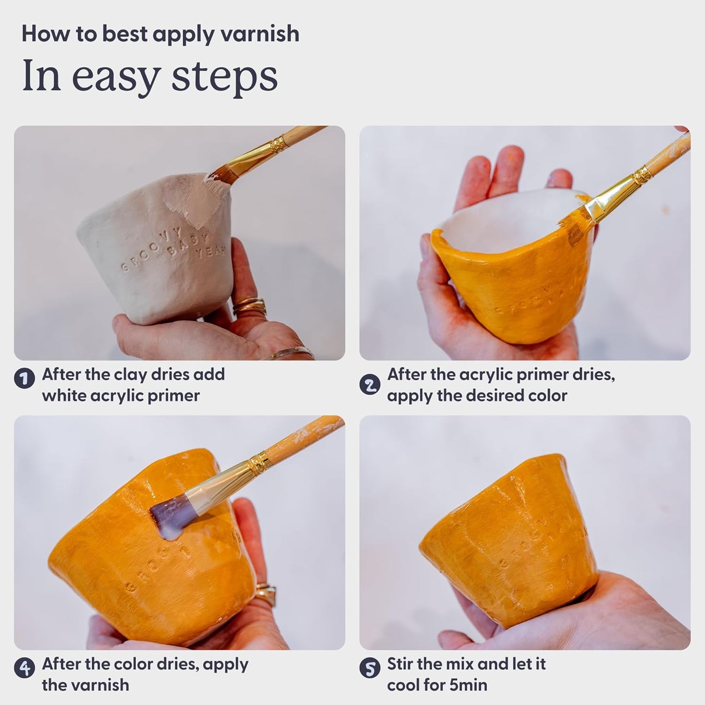 Sculpd Clear Glaze for Air Dry Clay and Acrylic Paint, Create Waterproof Pottery from Home, Scratch Resistant, Matte Varnish