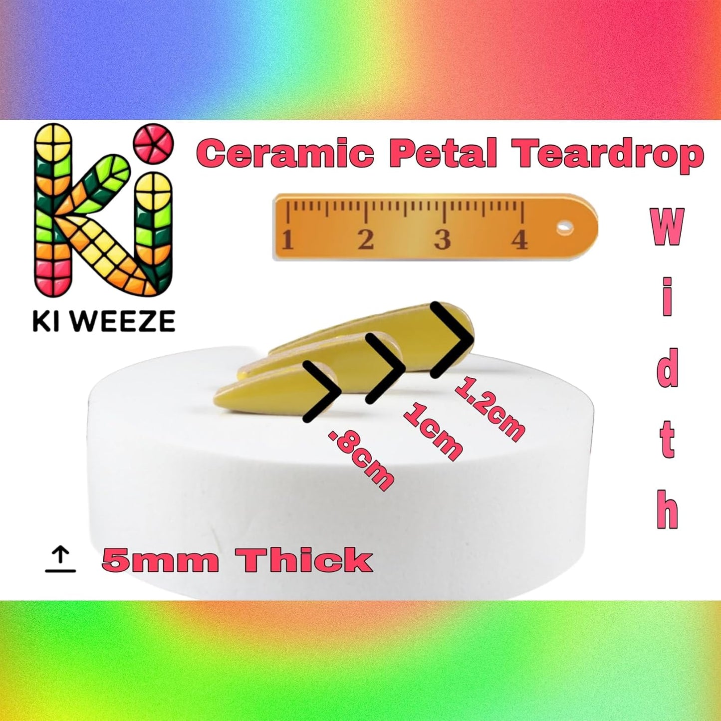 200g Petal Droplet Shaped Ceramic Mosaic Tiles for Crafts, Vibrant Colors, Ceramic Tiles for Mosaic Making Kits, DIY Arts and Crafts (Orange)