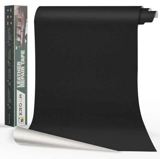 Leather Repair Tape, 23.6x79 inch Leather Patches for Furniture, Self Adhesive Leather Repair Patch for Sofas, Couches, Leather Covers, Seats, Chairs, Vinyl Repair Tape Black